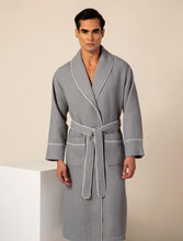 Load image into Gallery viewer, Men's Gray Luxury Long Waffle Bathrobe