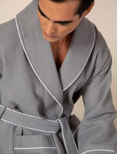 Load image into Gallery viewer, Men's Gray Luxury Long Waffle Bathrobe